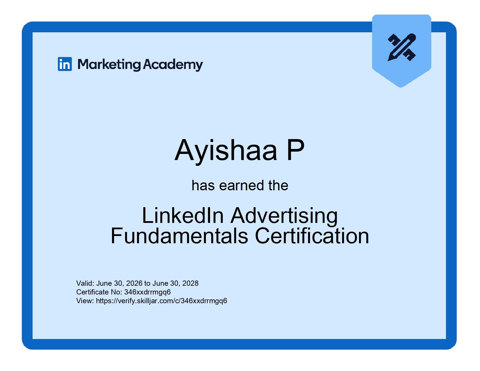 certificate 346xxdrrmgq6 1782886682 page 0001