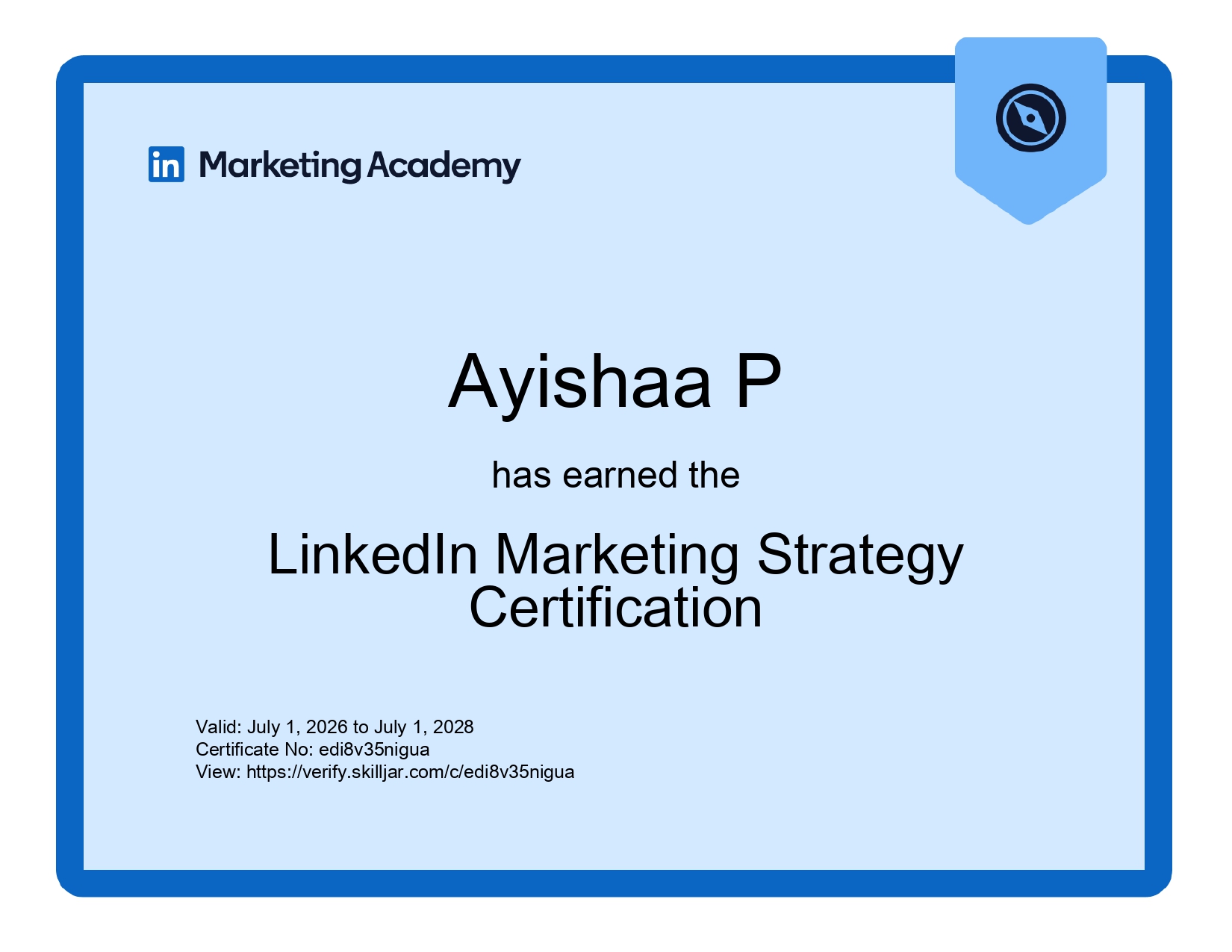 Best Content Creator in Calicut certificate