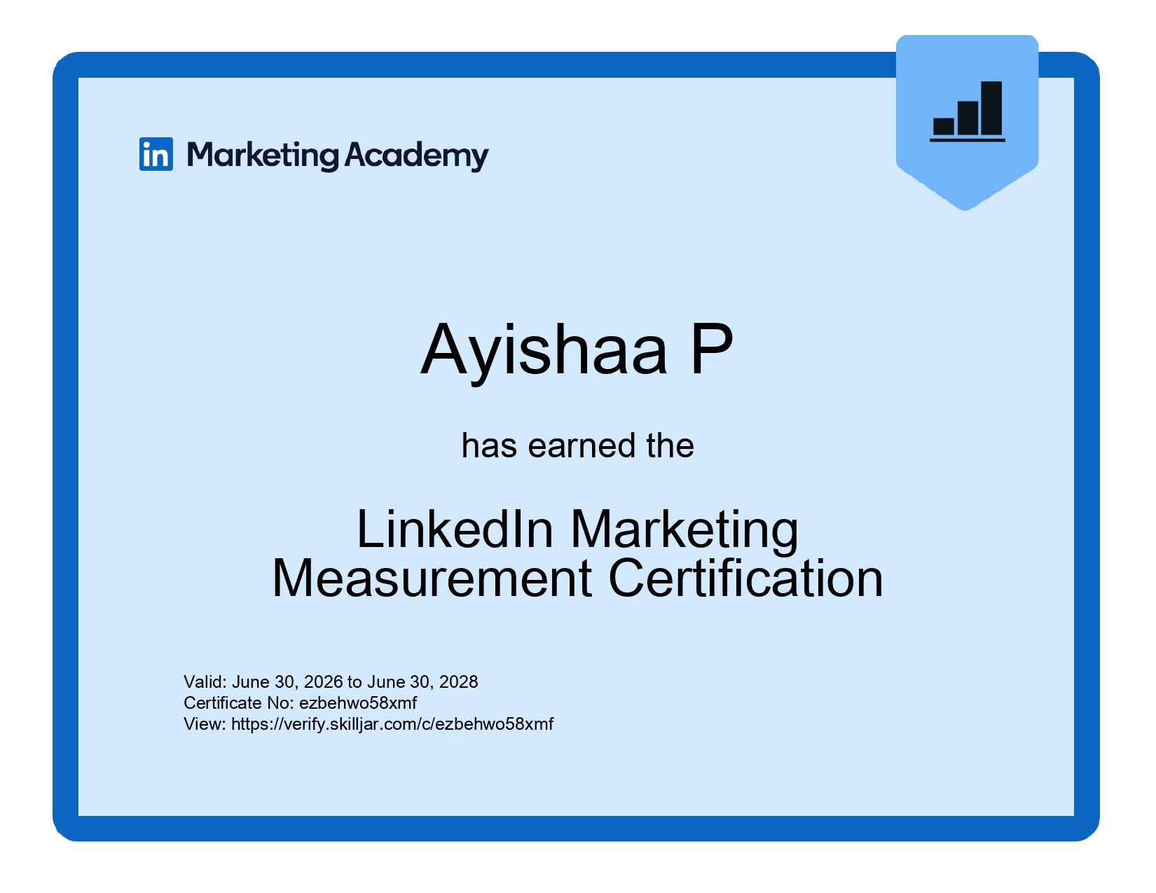 Best Content Creator in Calicut certificate